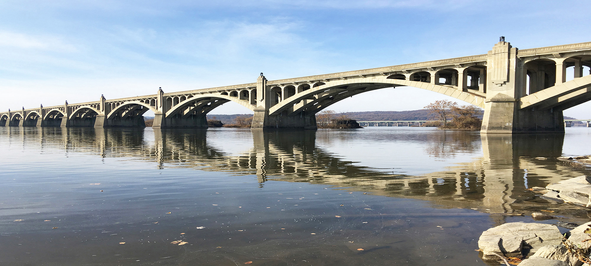 This is the Veterans Memorial Bridge over the Susquehanna River. It is the hero image, which makes the picture big on the home page.