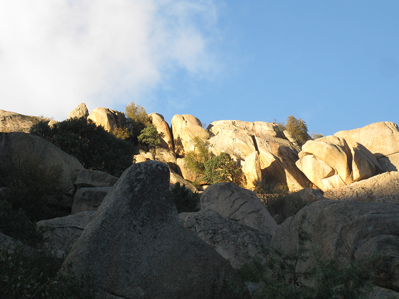 Rocks contrast of light versus dark color lighting in Spain.